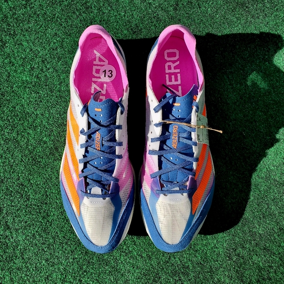 Men's Size 13 adidas Adizero Adios 7 Dash Gray/Solar Orange GX6647 NEW w/Tags - Picture 3 of 10